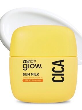 GANGNAM glow CICA SUN MILK, Moisturizer with SPF 50, Invisible Broad Spectrum Su